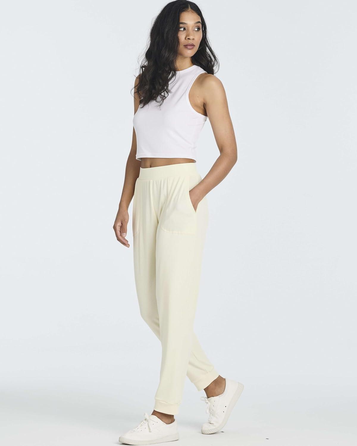 imageReal Essentials 3 Pack Womens Ribbed Lounge Jogger Casual Pants Cuffed Sweatpants with Pockets Available in PlusSet 4