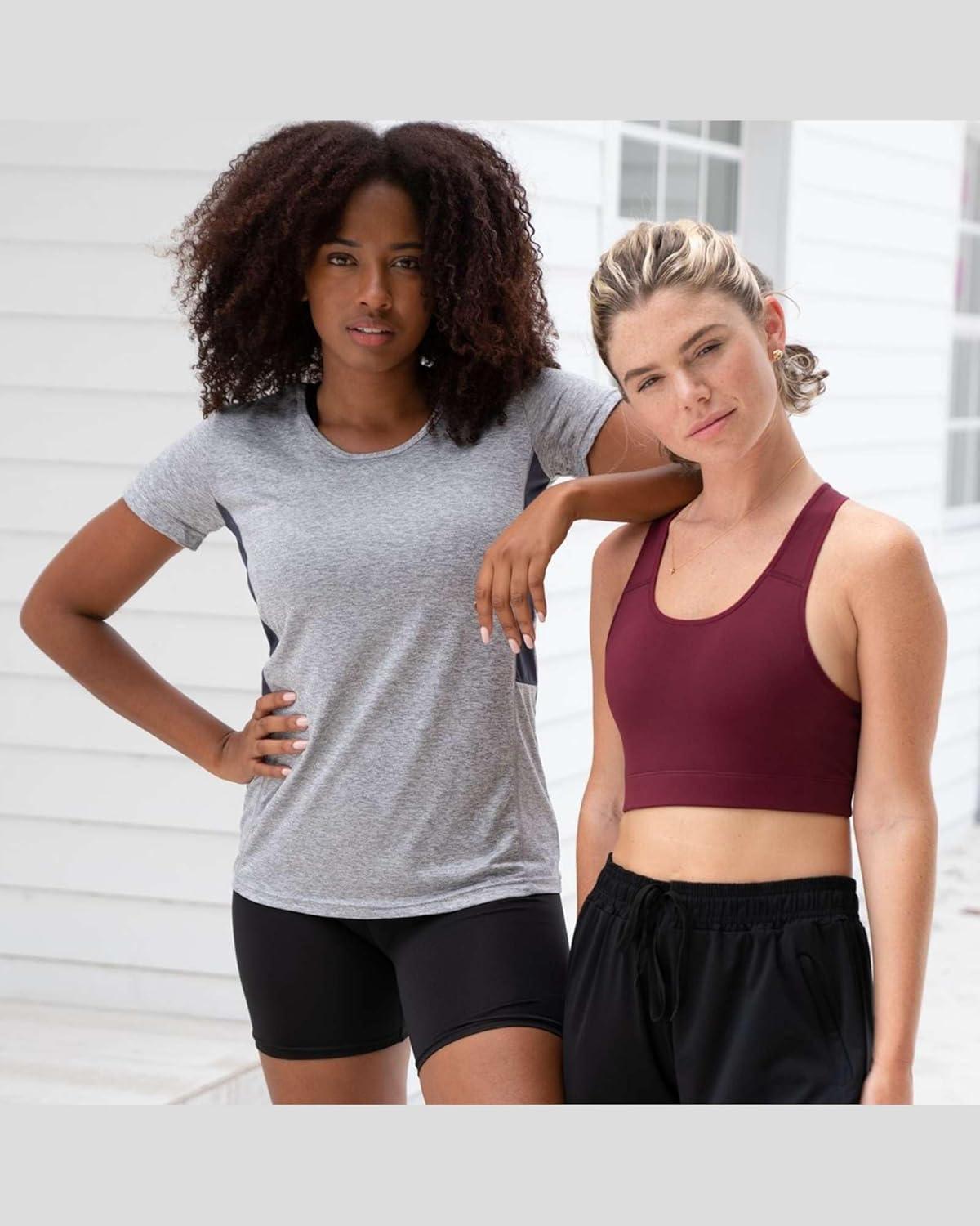 imageReal Essentials 5 Pack Womens Short Sleeve TShirts Workout Tops Fitness Pilates Gym Activewear Athletic Plus AvailableSet 9