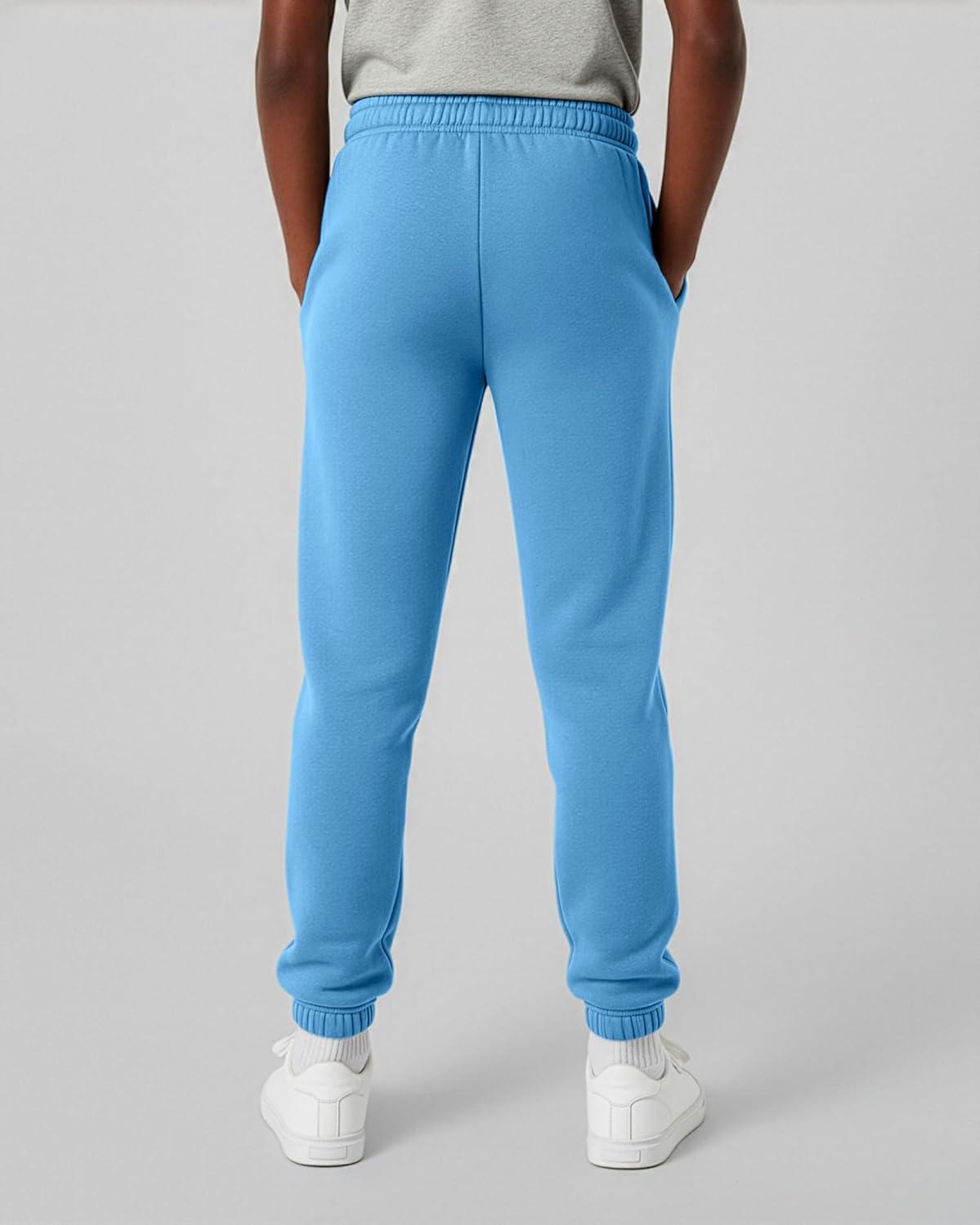 imageReal Essentials 3 Pack Boys Fleece Athletic Jogger Sweatpants Kids Teens Active Athletic Pants with Pockets Size 620Set 4