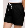 Real Essentials 3 Pack: Women’s Cotton Fleece Lounge Pajama Sleep Shorts with Pockets and Drawstring (Available in Plus Size)(Set 1)