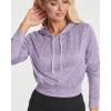 Real Essentials 3 Pack: Women’s Dry-Fit Long Sleeve Cropped Hoodie – Athletic Hooded Crop Sweatshirt (Available in Plus Size)(Set 2)