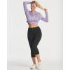 Real Essentials 3 Pack: Women’s Dry-Fit Long Sleeve Cropped Hoodie – Athletic Hooded Crop Sweatshirt (Available in Plus Size)(Set 2)