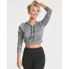 Real Essentials 3 Pack: Women’s Dry-Fit Long Sleeve Cropped Hoodie – Athletic Hooded Crop Sweatshirt (Available in Plus Size)(Set 3)