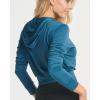 Real Essentials 3 Pack: Women’s Dry-Fit Long Sleeve Cropped Hoodie – Athletic Hooded Crop Sweatshirt (Available in Plus Size)(Set 7)