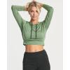 Real Essentials 3 Pack: Women’s Dry-Fit Long Sleeve Cropped Hoodie – Athletic Hooded Crop Sweatshirt (Available in Plus Size)(Set 8)