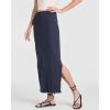Real Essentials 3 Pack: Women’s Ribbed High Waisted Maxi Skirt with Side Slit – Casual Long Pencil Skirt(Set 3)
