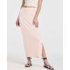 Real Essentials 3 Pack: Women’s Ribbed High Waisted Maxi Skirt with Side Slit – Casual Long Pencil Skirt(Set 8)