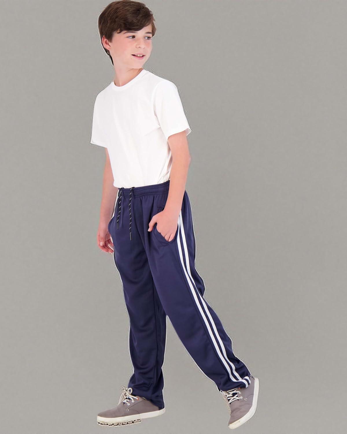 imageReal Essentials 3 Pack Boys Mesh Open Bottom Active Sweatpants with Pockets amp DrawstringSet 5