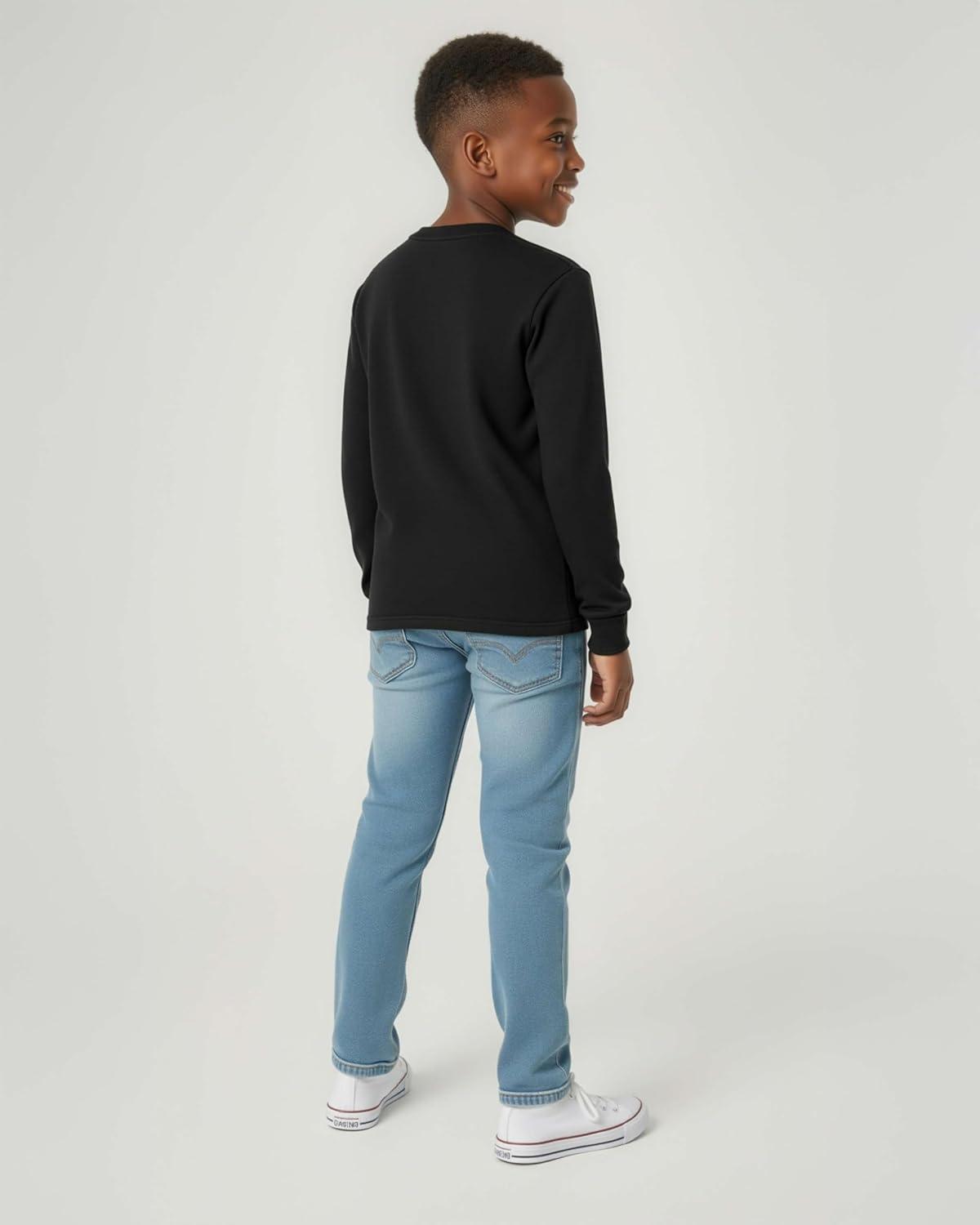 imageReal Essentials 5 Pack Boys Cotton Jersey Long Sleeve TShirt Uniform Kids Crew Neck Tee TopSet 1