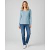 Real Essentials 4 Pack: Women’s V-Neck Cotton Long-Sleeve T-Shirt (Available in Plus Size)(Set 1)