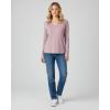 Real Essentials 4 Pack: Women’s V-Neck Cotton Long-Sleeve T-Shirt (Available in Plus Size)(Set 2)