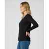 Real Essentials 4 Pack: Women’s V-Neck Cotton Long-Sleeve T-Shirt (Available in Plus Size)(Set 3)