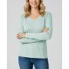 Real Essentials 4 Pack: Women’s V-Neck Cotton Long-Sleeve T-Shirt (Available in Plus Size)(Set 7)