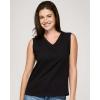 Real Essentials 5 Pack: Women’s 100% Cotton V-Neck Sleeveless Tank Top Basic Ladies Casual Shirts (Available in Plus Size)(Set 5)