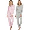 Real Essentials 2 Pack: Women’s Pajamas Set Button Down Pants Soft Matching Sleepwear (Available In Plus)