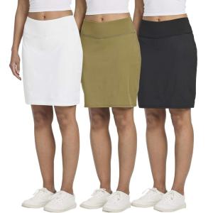Real Essentials 3 Pack: Women’s 20″ Golf Skirts Knee Length Skorts Athletic Long Active Casual Pockets (Available in Plus)(Set 4)