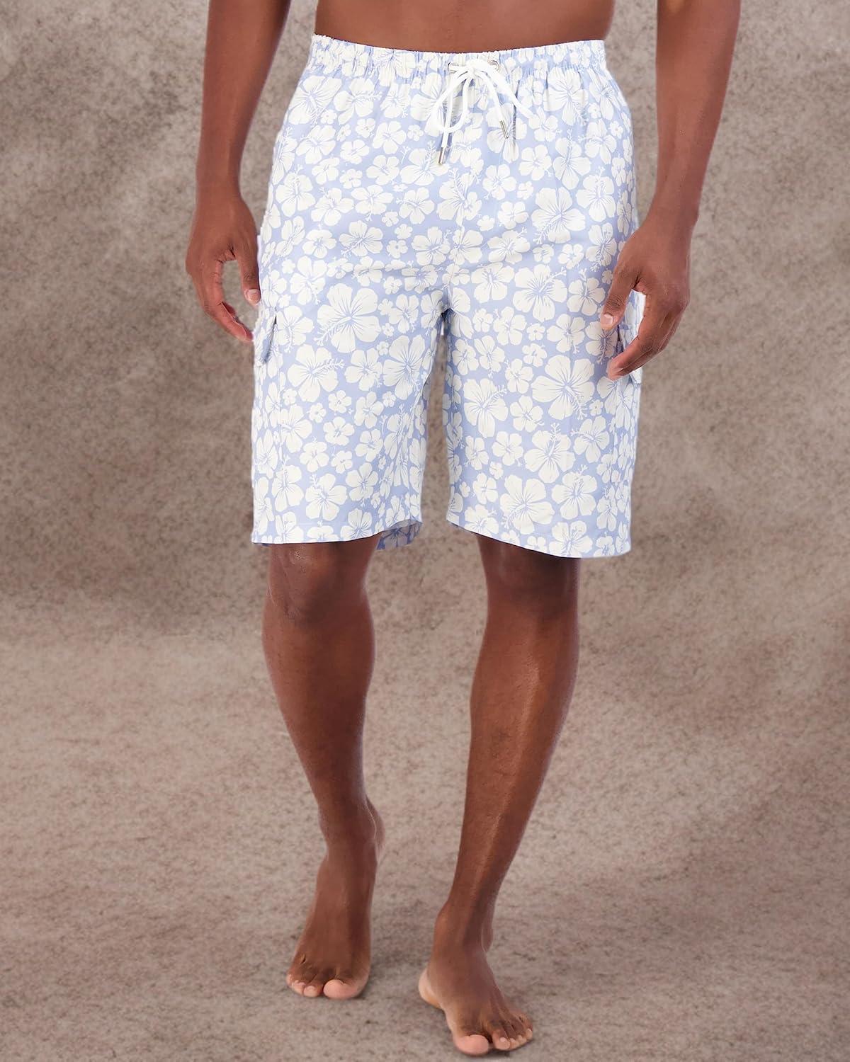 imageReal Essentials 3 Pack Mens Swim Trunks with Cargo Pockets amp Mesh Lining Available in Big amp TallSet 3