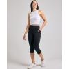 Real Essentials 4 Pack: Women’s Capri Leggings with Pockets Casual Yoga Workout Exercise Pants (Available in Plus Size)(Set 1)