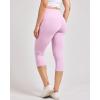 Real Essentials 4 Pack: Women’s Capri Leggings with Pockets Casual Yoga Workout Exercise Pants (Available in Plus Size)(Set 5)