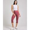 Real Essentials 4 Pack: Women’s Capri Leggings with Pockets Casual Yoga Workout Exercise Pants (Available in Plus Size)(Set 6)