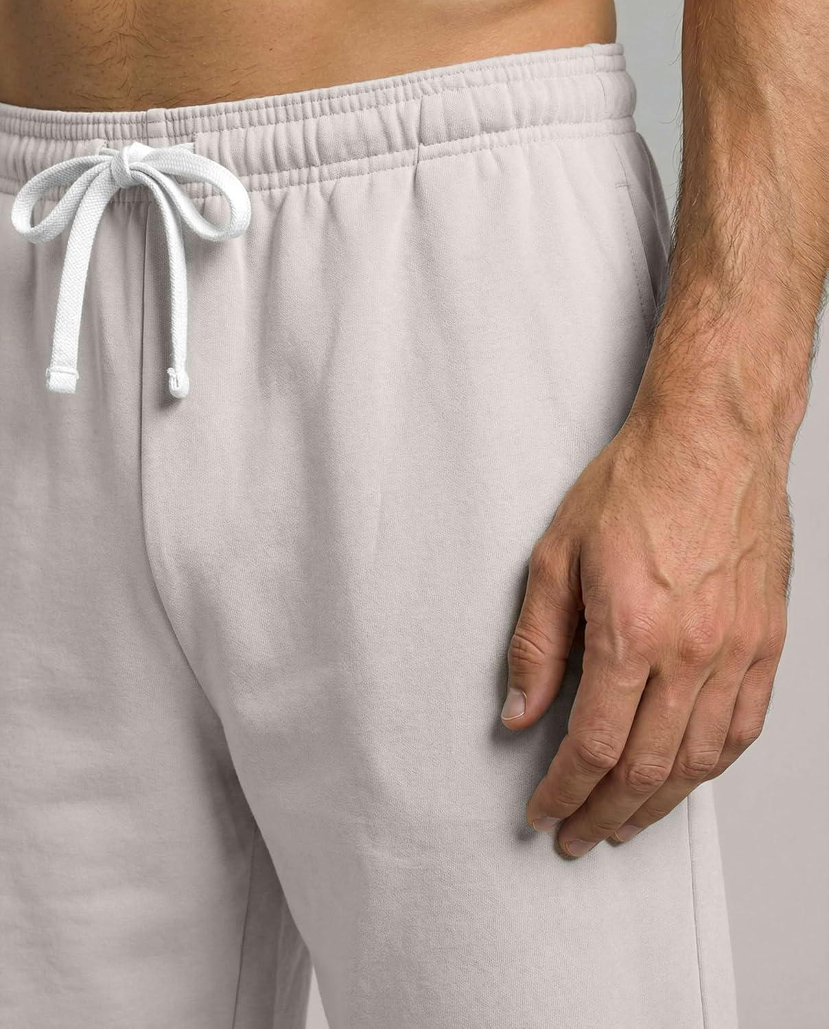 imageReal Essentials 3 Pack Mens 9 Cotton Fleece Sweat Short Casual Gym Lounge amp Sleep Shorts with PocketsSet 6