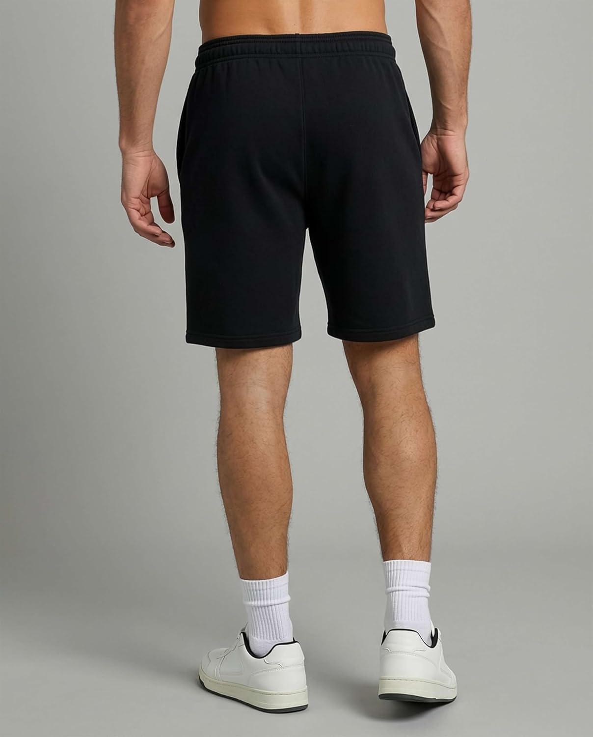 imageReal Essentials 3 Pack Mens 9 Cotton Fleece Sweat Short Casual Gym Lounge amp Sleep Shorts with PocketsSet 8