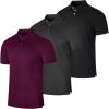 Real Essentials 3 Pack: Men’s Cotton Pique Short Sleeve Polo Shirt – Performance Polo,Standard, Medium, Set C