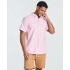 Real Essentials 3 Pack Men’s Short-Sleeve Oxford Solid Button Down Collar Casual Shirts with Pocket (Available in Big & Tall)(Set 4)