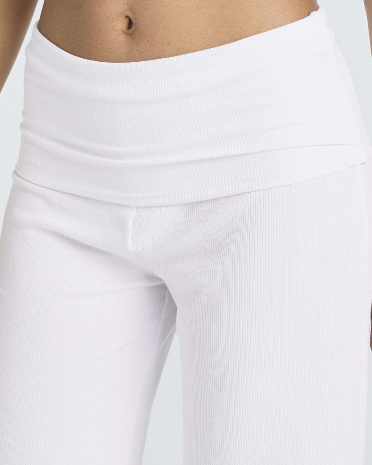 imageReal Essentials 3 Pack Womens Ribbed Foldover Wide Leg Loose Capri Open Bottom Yoga Lounge Pants Available in PlusSet 8