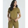 Real Essentials 2 Pack: Women’s Ribbed Knit Lounge Sets – Short Sleeve Top with Jogger Sweatpants(With Jogger Set 2)