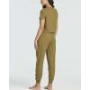 Real Essentials 2 Pack: Women’s Ribbed Knit Lounge Sets – Short Sleeve Top with Jogger Sweatpants(With Jogger Set 2)