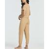 Real Essentials 2 Pack: Women’s Ribbed Knit Lounge Sets – Short Sleeve Top with Jogger Sweatpants(With Jogger Set 3)