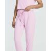 Real Essentials 2 Pack: Women’s Ribbed Knit Lounge Sets – Short Sleeve Top with Jogger Sweatpants(With Jogger Set 3)