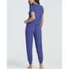 Real Essentials 2 Pack: Women’s Ribbed Knit Lounge Sets – Short Sleeve Top with Jogger Sweatpants(With Jogger Set 4)