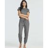 Real Essentials 2 Pack: Women’s Ribbed Knit Lounge Sets – Short Sleeve Top with Jogger Sweatpants(With Jogger Set 6)