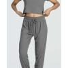 Real Essentials 2 Pack: Women’s Ribbed Knit Lounge Sets – Short Sleeve Top with Jogger Sweatpants(With Jogger Set 6)