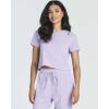 Real Essentials 2 Pack: Women’s Ribbed Knit Lounge Sets – Short Sleeve Top with Jogger Sweatpants(With Jogger Set 7)