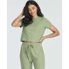 Real Essentials 2 Pack: Women’s Ribbed Knit Lounge Sets – Short Sleeve Top with Jogger Sweatpants(With Jogger Set 8)