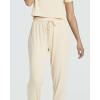 Real Essentials 2 Pack: Women’s Ribbed Knit Lounge Sets – Short Sleeve Top with Jogger Sweatpants(With Jogger Set 8)