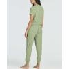 Real Essentials 2 Pack: Women’s Ribbed Knit Lounge Sets – Short Sleeve Top with Jogger Sweatpants(With Jogger Set 8)