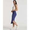 Real Essentials 3 Pack: Women’s Midi Ribbed Knit Skirt with Side Slit – Stretchy Work Business Casual Pencil Pull-On Skirts(Set 4)