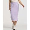 Real Essentials 3 Pack: Women’s Midi Ribbed Knit Skirt with Side Slit – Stretchy Work Business Casual Pencil Pull-On Skirts(Set 5)