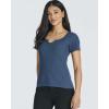 Real Essentials 4 Pack: Women’s Soft Ribbed Knit Split Neck T-Shirt – Casual Office Summer Top (Available in Plus)(Set 1)