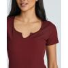 Real Essentials 4 Pack: Women’s Soft Ribbed Knit Split Neck T-Shirt – Casual Office Summer Top (Available in Plus)(Set 2)