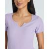 Real Essentials 4 Pack: Women’s Soft Ribbed Knit Split Neck T-Shirt – Casual Office Summer Top (Available in Plus)(Set 3)