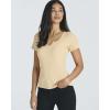 Real Essentials 4 Pack: Women’s Soft Ribbed Knit Split Neck T-Shirt – Casual Office Summer Top (Available in Plus)(Set 4)