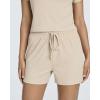 Real Essentials 2 Pack:Women’s Soft Ribbed Knit Crop Top & Short Matching Lounge Set – 4 Piece Summer Sweatsuit(Set 1)