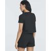 Real Essentials 2 Pack:Women’s Soft Ribbed Knit Crop Top & Short Matching Lounge Set – 4 Piece Summer Sweatsuit(Set 1)