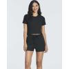 Real Essentials 2 Pack:Women’s Soft Ribbed Knit Crop Top & Short Matching Lounge Set – 4 Piece Summer Sweatsuit(Set 1)