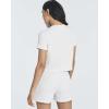 Real Essentials 2 Pack:Women’s Soft Ribbed Knit Crop Top & Short Matching Lounge Set – 4 Piece Summer Sweatsuit(Set 2)